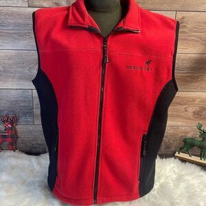 Outfitters Trading Co. Unisex Fleece Vest Red and Black